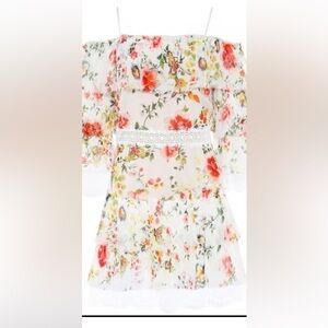 Alice + Olivia Floral Kids Blouse with Lace